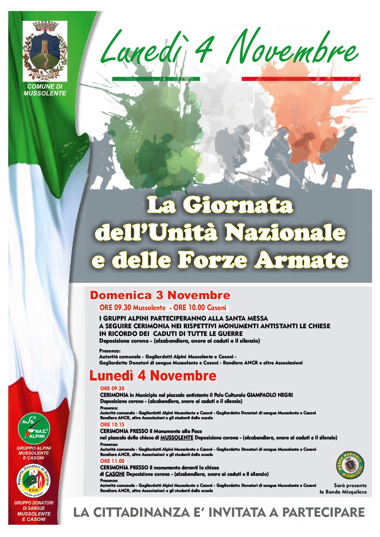 4 Novembre  - Giornata dell'Unità Nazionale e delle Forze Armate