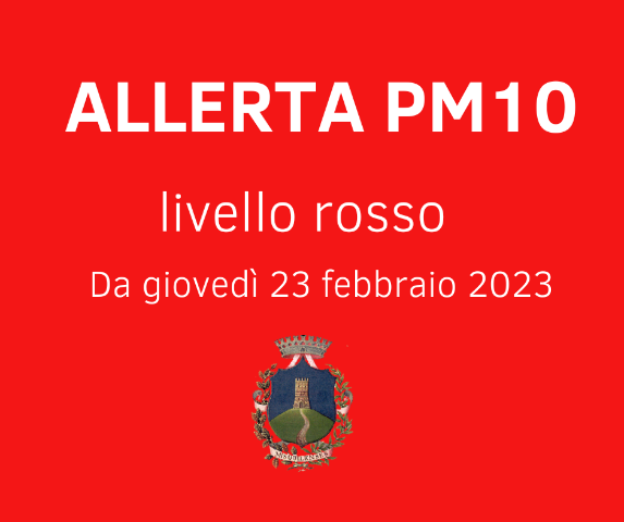 Allerta PM10: raggiungimento Livello di Allerta 2 (ROSSO)