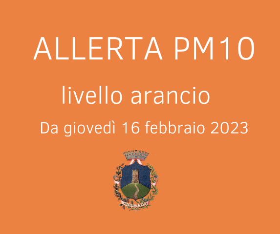 Allerta PM10: raggiungimento Livello di Allerta 1 (ARANCIO)